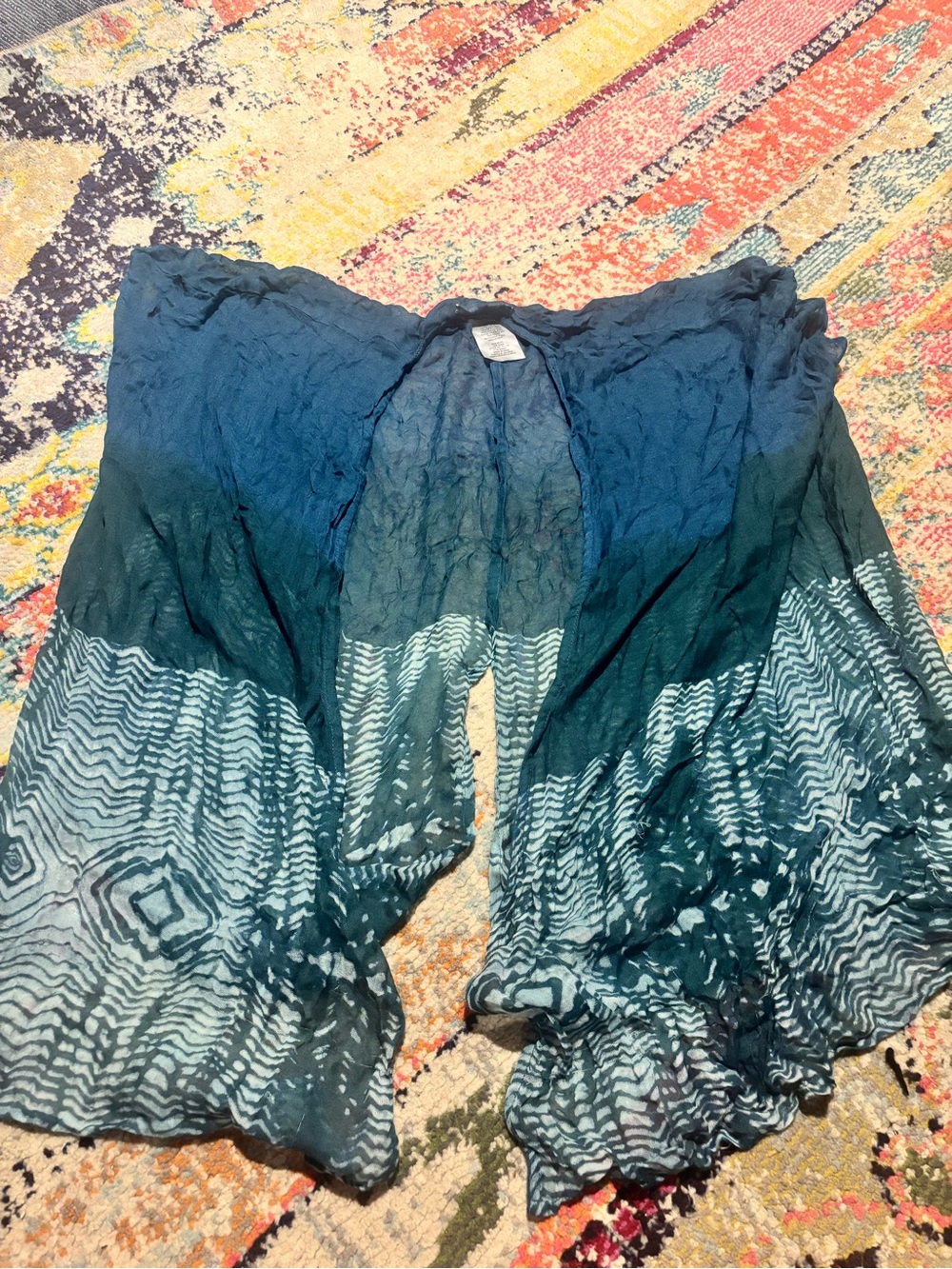 Vintage Free People Teal and Navy Modal Kimono Shawl
